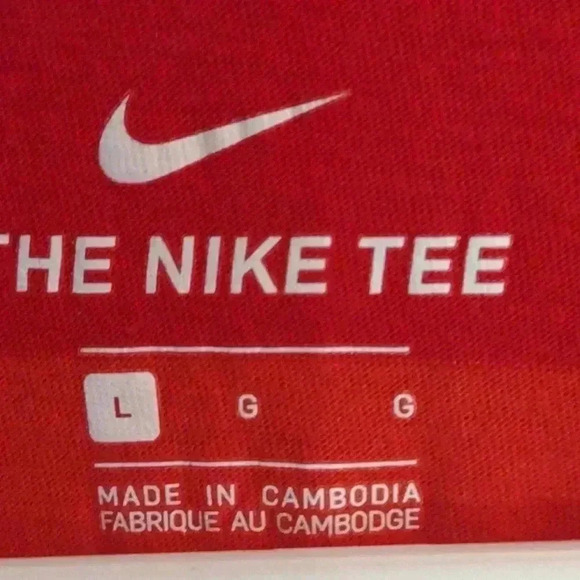 The Nike Tee wide stripe 3 shades of red short sleeve mens large - Picture 3 of 4